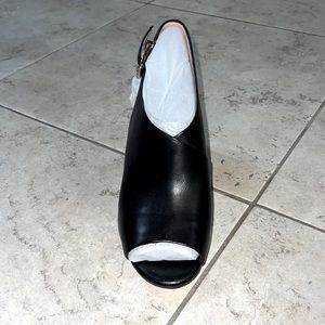 Antonio Melani Black Slingback Peep Toe Pumps